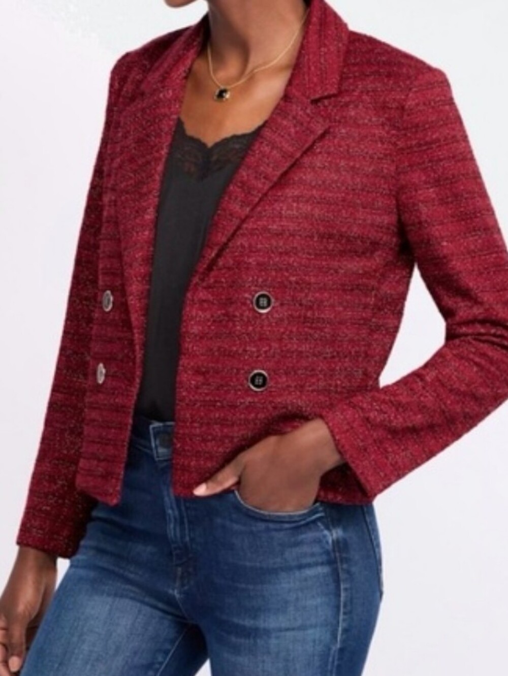 41 Hawthorn Red Tweed Double-Breasted Blazer